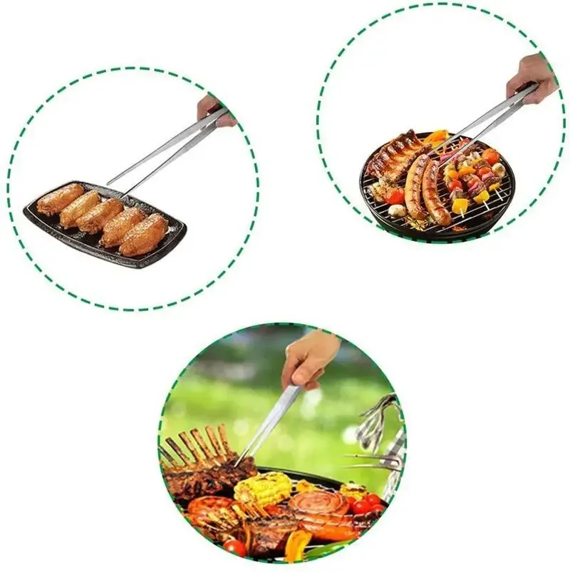 Stainless Steel BBQ Food Tongs 4