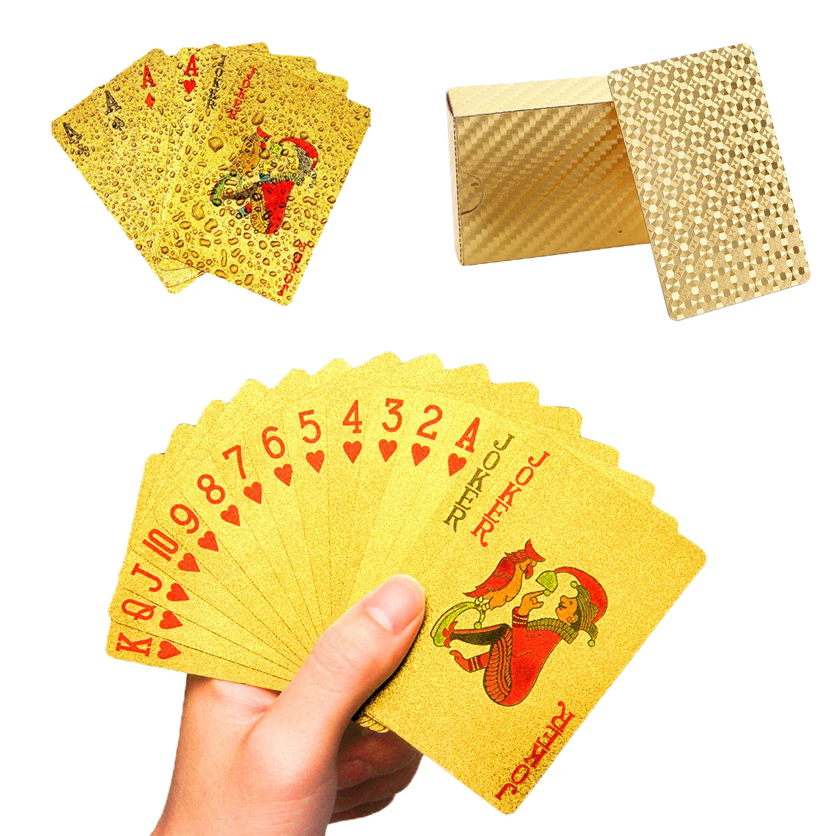 Plastic Playing Cards 55pcs High Quality Poker Cards Gold Silver Dollar Euro Golden Rose Magic Waterproof 5.7 x 8.7CM