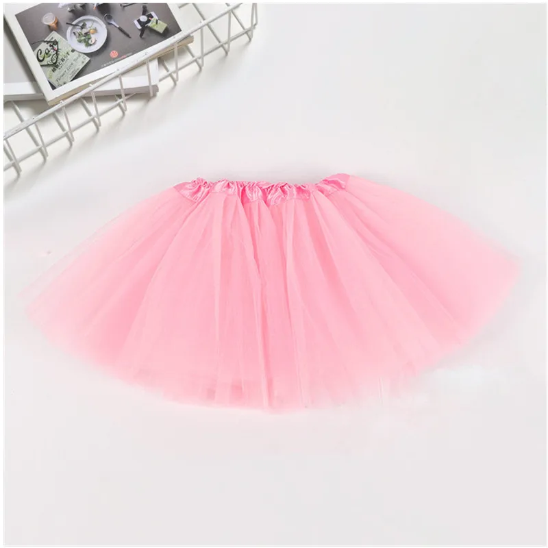 Girl Elastic Ballet Dancewear Tutus Mini Skirt For Birthday Party Dance 3 Layer Tulle Tutu Skirt for Kids Princess 2-8Y Girls 3