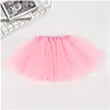 Girl Elastic Ballet Dancewear Tutus Mini Skirt For Birthday Party Dance 3 Layer Tulle Tutu Skirt for Kids Princess 2-8Y Girls 3