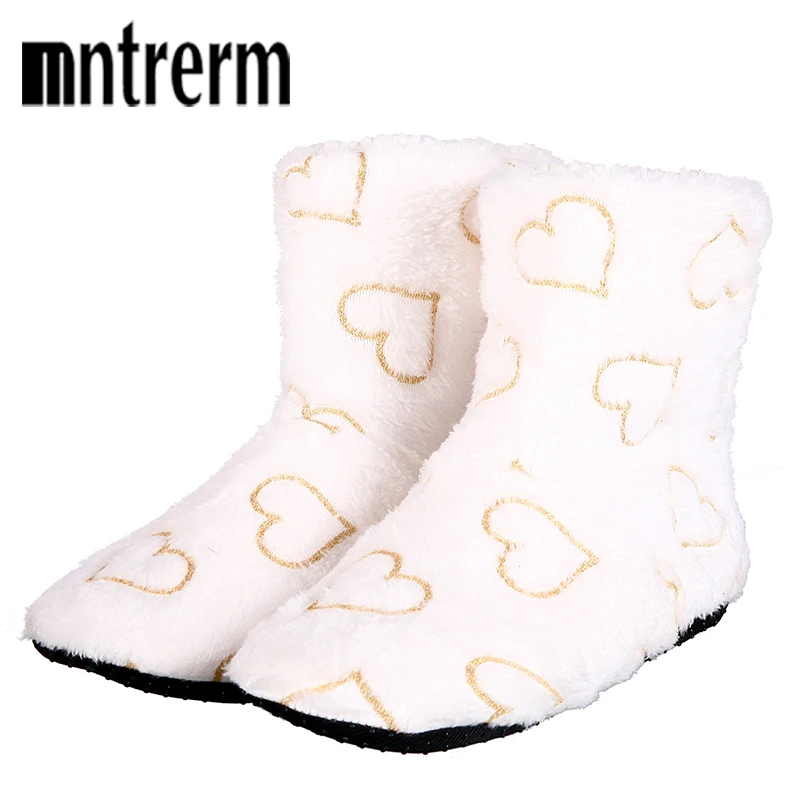 

Mntrerm Warm Slippers Women Winter Indoor Shoes Heart Shaped Soft Pantufa Cute Design Ladies Home House Floor Cotton slippers