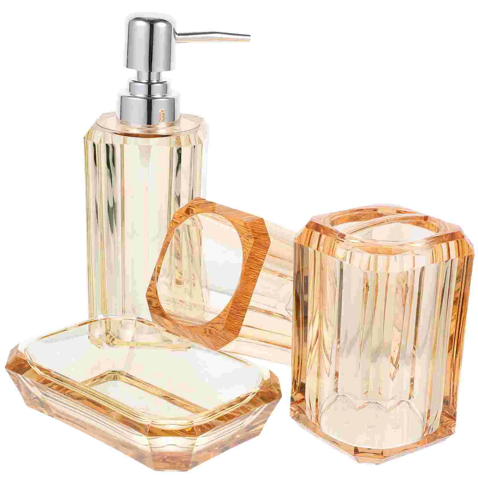 

Lotion Bottle Set Shampoo Toothbrush Holder Soap Dispenser Refillable Bottles Acrylic Travel