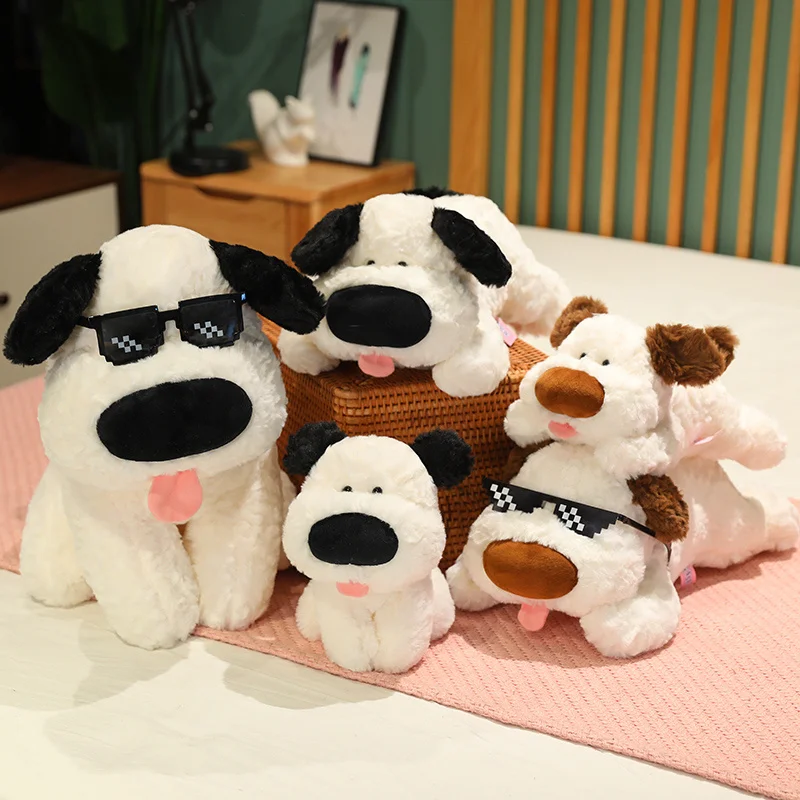 25-50cm Kawaii Big Nose Dog Plush Toys Adorable Plushies Stuffed Soft Puppy Dolls Babys Appease Pillow for Kids Gifts Home Decor frog plush model cartoon animal pillow frog home cushion plush toy adorable kawaii plushies soft stuffed animals for adults kids