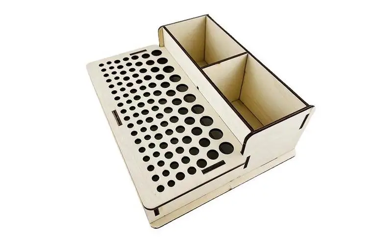 

Портативный Стеллаж для кожевенных инструментов, деревянная подставка для кожевенного ремесла, универсальный ящик для хранения инструментов для резьбы и перфорации