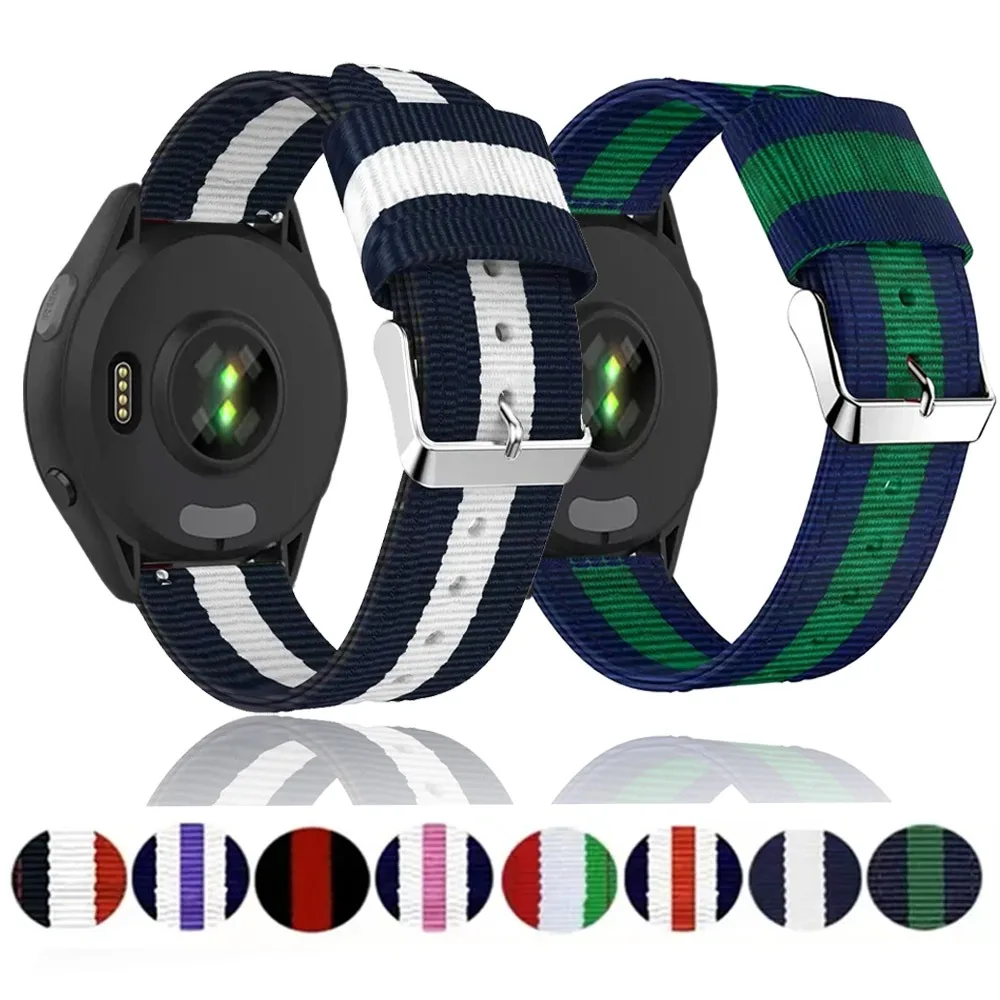 Fashionable Canvas Nylon Loop Strap – 22/20mm Adjustable Comfortable Band