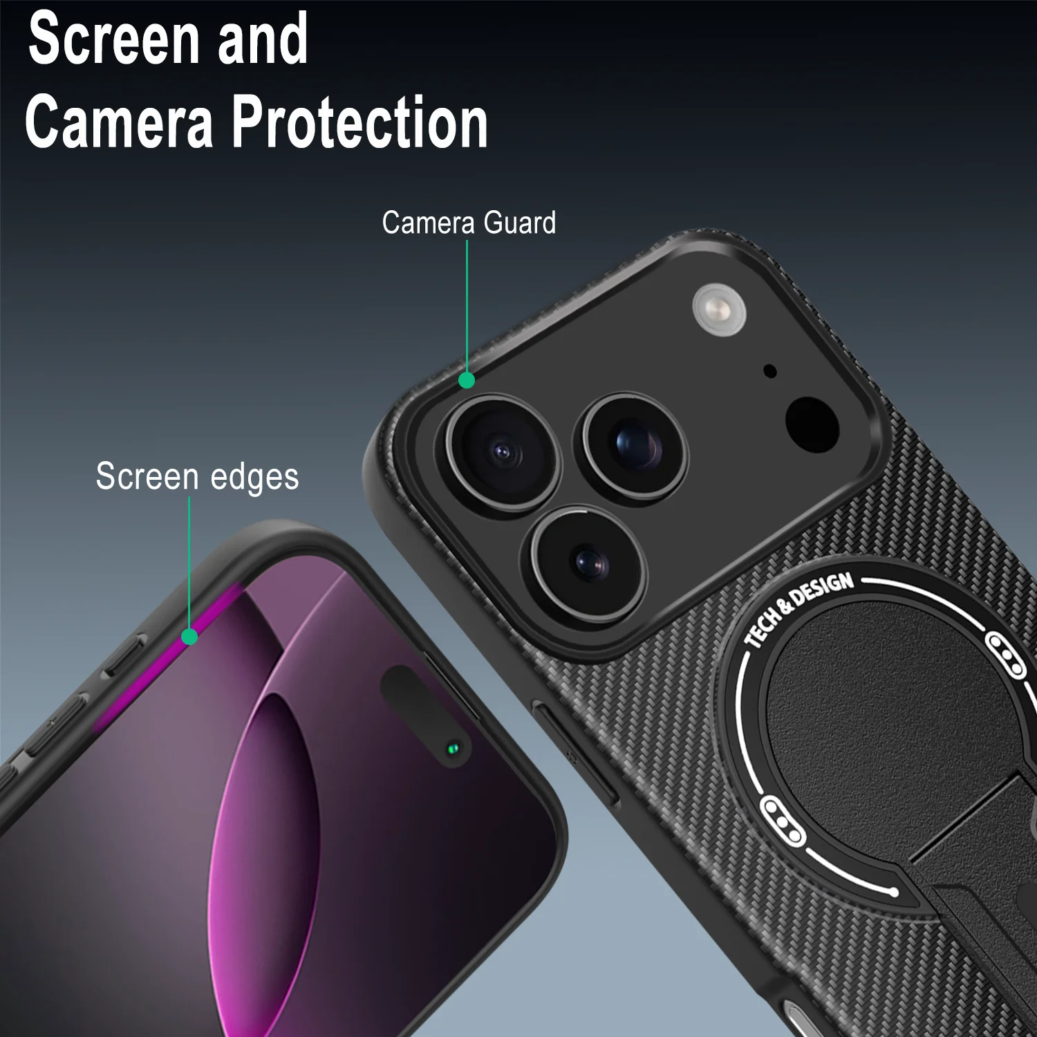 Magnetic Wireless Charging Foldable Stand Phone Case with Magsafe Cover