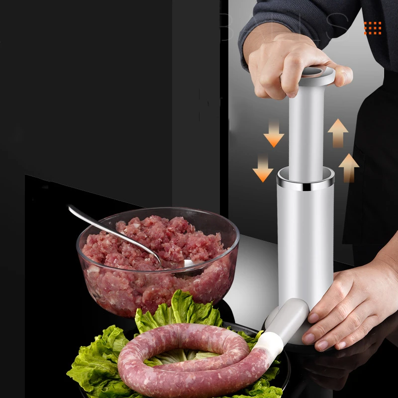 Large Manual Sausage Maker Meatball Maker Stufer Sausage Stuffer Homemade Dual Use Filler Tool Meat Ball Mold Machine for Kitchen sausage stuffer,meatball maker