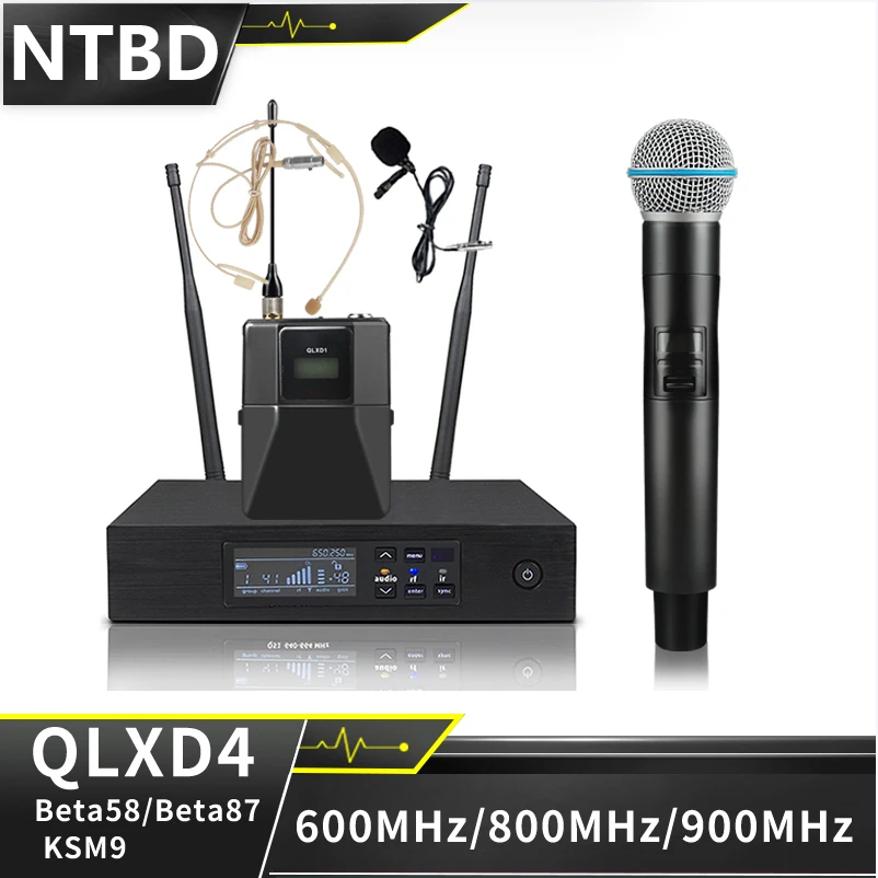 NTBDFullsetProfessionalWirelessMicrophoneQLXD4Beta58Beta87KSM9