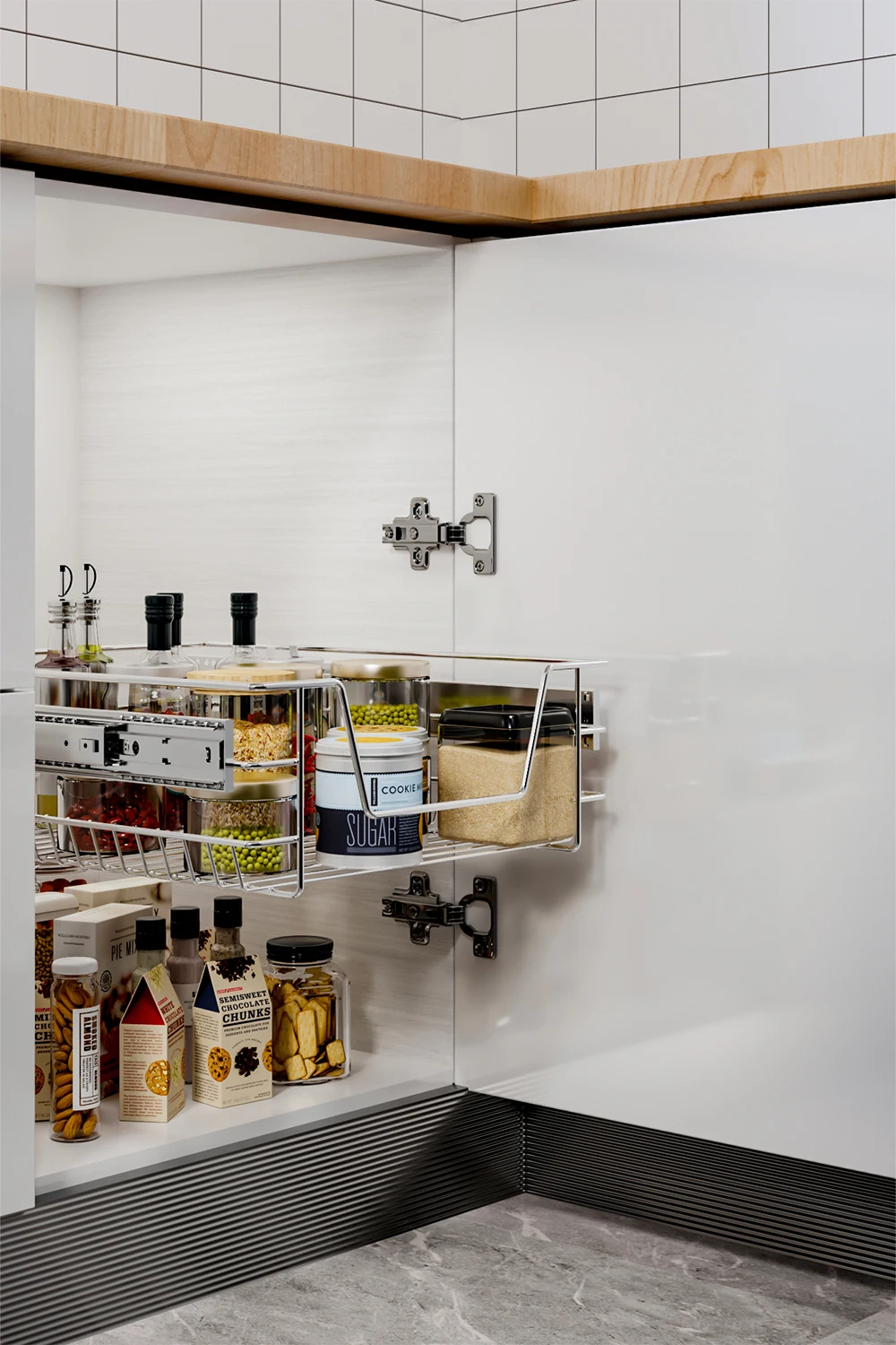 【Lifeideas】Metal Sliding Kitchen Cabinet Pull Out Wire Basket Organizer Sliding Drawer Storage for Inside Kitchen Cabinet