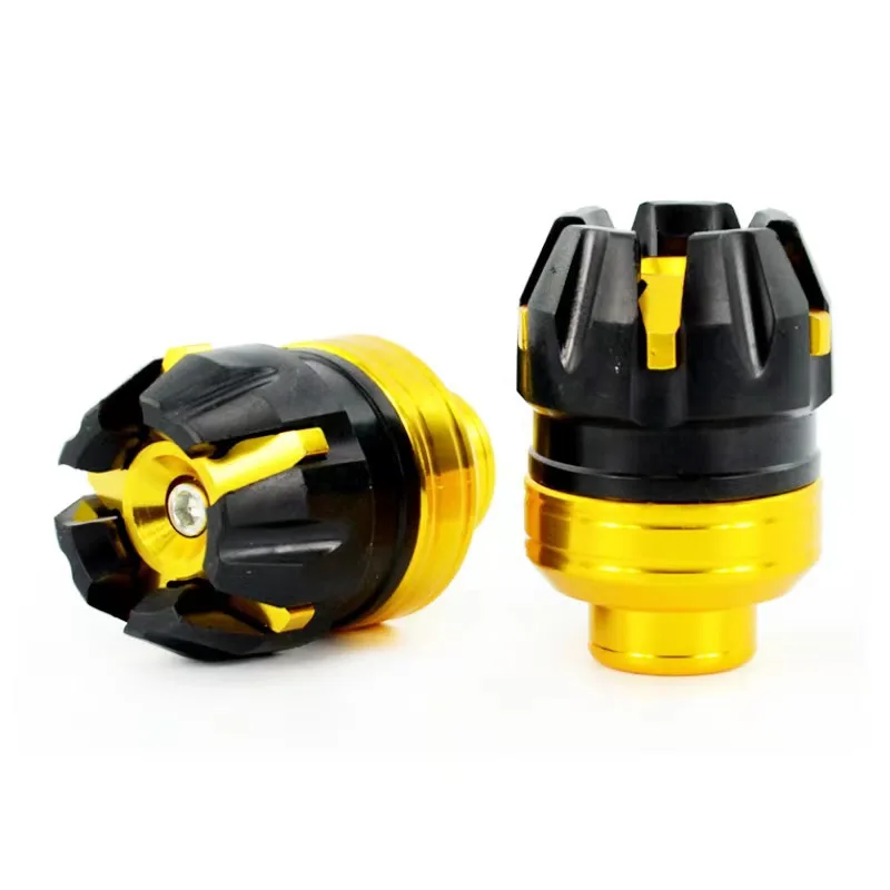 Motorcycle Suspension Protectors 1Pair Universal Front Suspension Protection Cup Frame Slider Falling Protector For Motorcycle Scooter E-Bike Aluminum and ABS