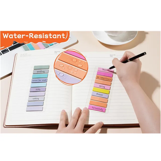 10 Colors PET Sticky Notes Repositionable Index Tabs Page Flags Memo Markers for Office School Use kawaii korean stationery 3