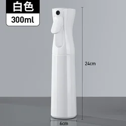 Continuous Mist Refillable Hair Spray Bottle - Automatic Salon Barber Water Sprayer (White - 300ml)