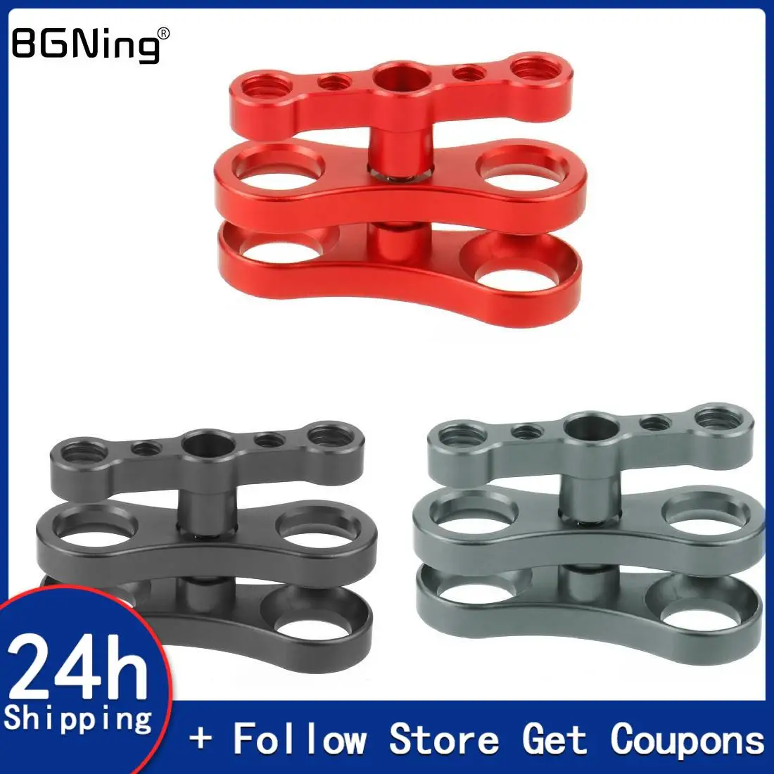 2 stücke Tauchen 1 zoll Ball Clamp Anti-Drop Stativ Schmetterling Clip Joint 1/4 3/8 Halterung für Gopro 13 insta360 X4 Licht Taschenlampe Halterung