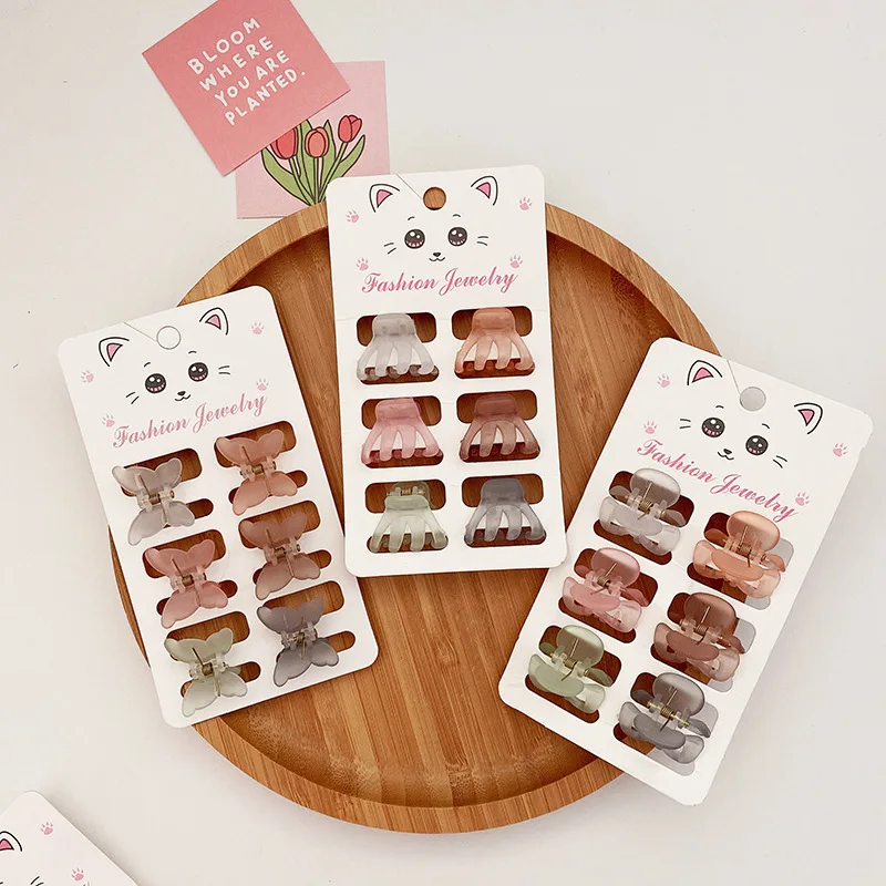 

6pcs Korean Frosted Transparent Crab Hair Clip Kawaii Basic Braid Hair Hair Pin Children Headwear Girls Kids Hair Accessories