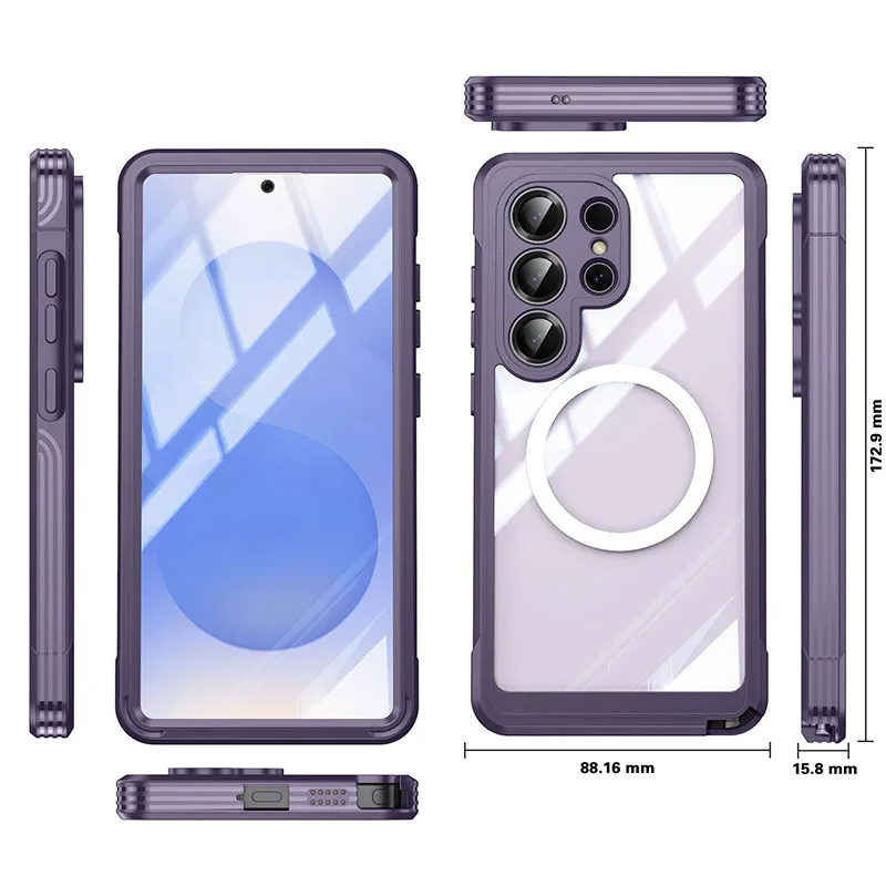 Ultimate Clear Magnetic Case - Shockproof, Dustproof & Waterproof Rugged Full-Body Cover