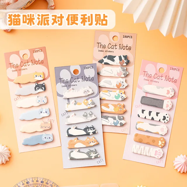 1 Set Stationery DIY Leisure Cat Series Cute Paper Memo Pad Sticker Post Sticky Notes Notepad School Office Supplies 3