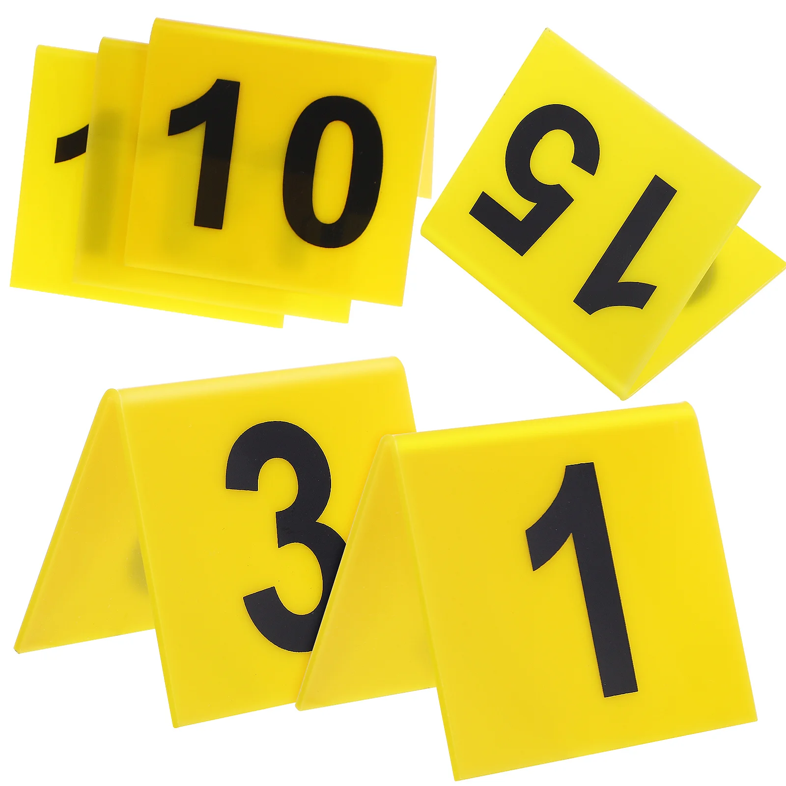 Number Plate Restaurant Table Sign 15 Pcs Game Accessory Multi-function Marker Crime Scene Markers Evidence place card holders,floral card holders