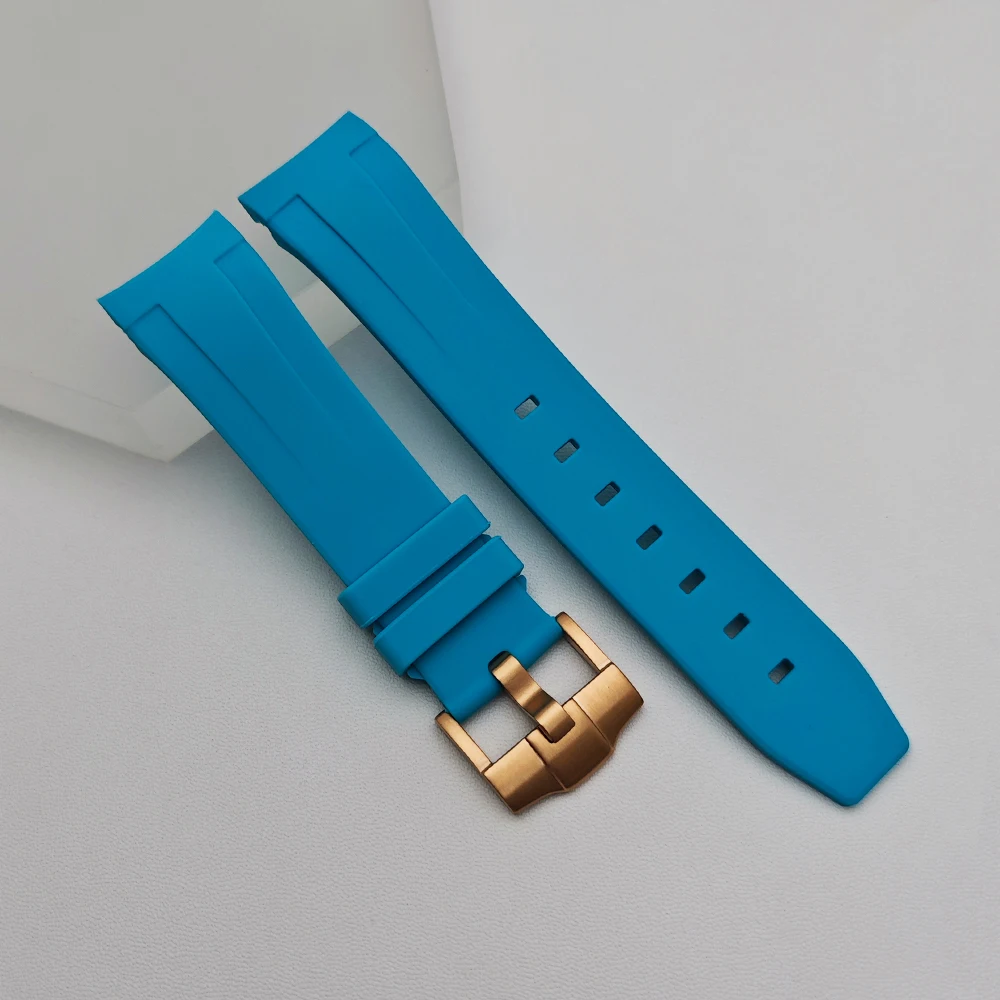 Black/Green High-Quality Rubber Strap 22mm Replacement Bracelet with Matching Watch/Case and Bezel Parts