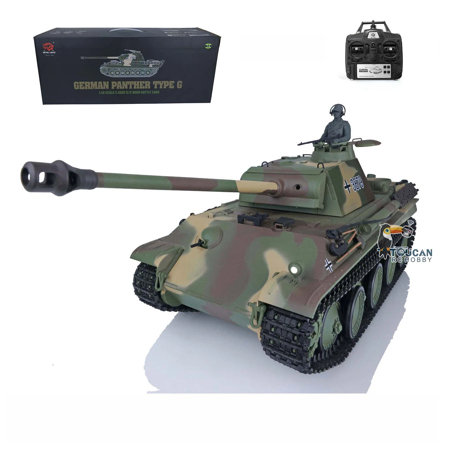 Heng Long 1/16 RC Tank 2.4G 7.0 Plastic 3879 German Panther G RTR BB Pellets Infrared Remote Control Tank Model Toys For Gifts  2