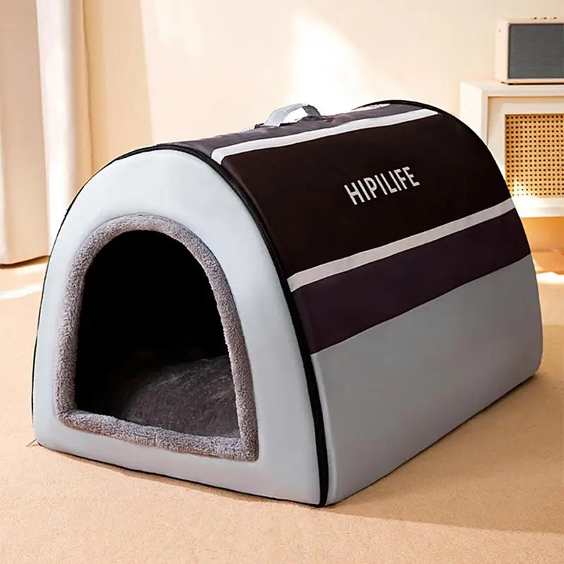 Inverno Pet Cat Bed Pieghevole Dog House Large Dog Villa Sleep Kennel Rimovibile Nest Warm Chiuso Cave Sofa Pet Supplies