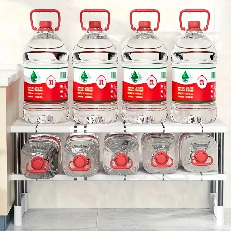 Étagère de rangement réglable sous l'évier, organisateur extensible pour armoire de cuisine et salle de bain, support de casseroles multi-niveaux durable et peu encombrant
