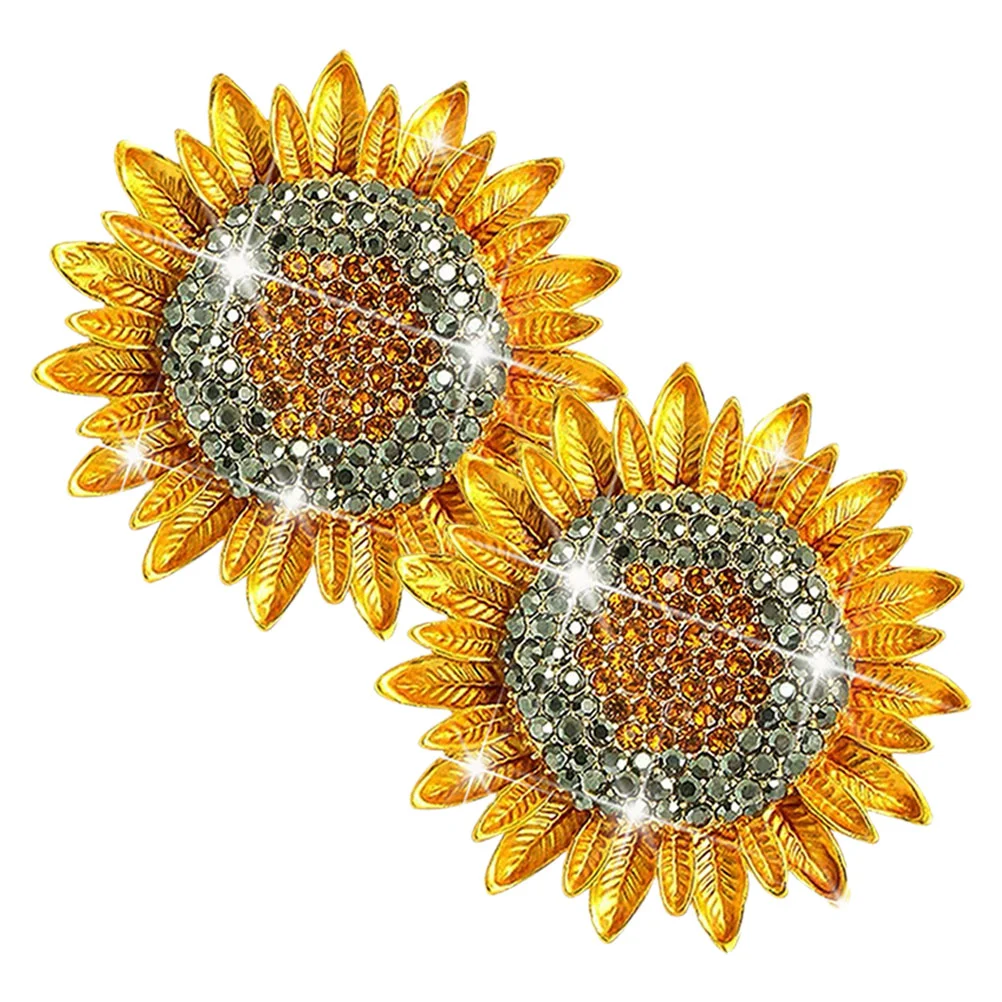 

2 Pcs Sun Flower Aromatherapy Clip Cute Car Air Freshener Vent Clips Cars Machine Outlet Decoration Metal Sunflower Diffuser