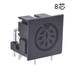 5 - Pack Mini DIN Female Socket Connectors - Multi - Pin Circular Jacks (8Pin)