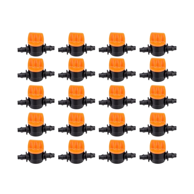 

50Pcs 1/4Inch Pipe Mini Valve 4/7Mm Hose Controller Barbed Adapter Agriculture Drip Irrigation Watering System Fitting