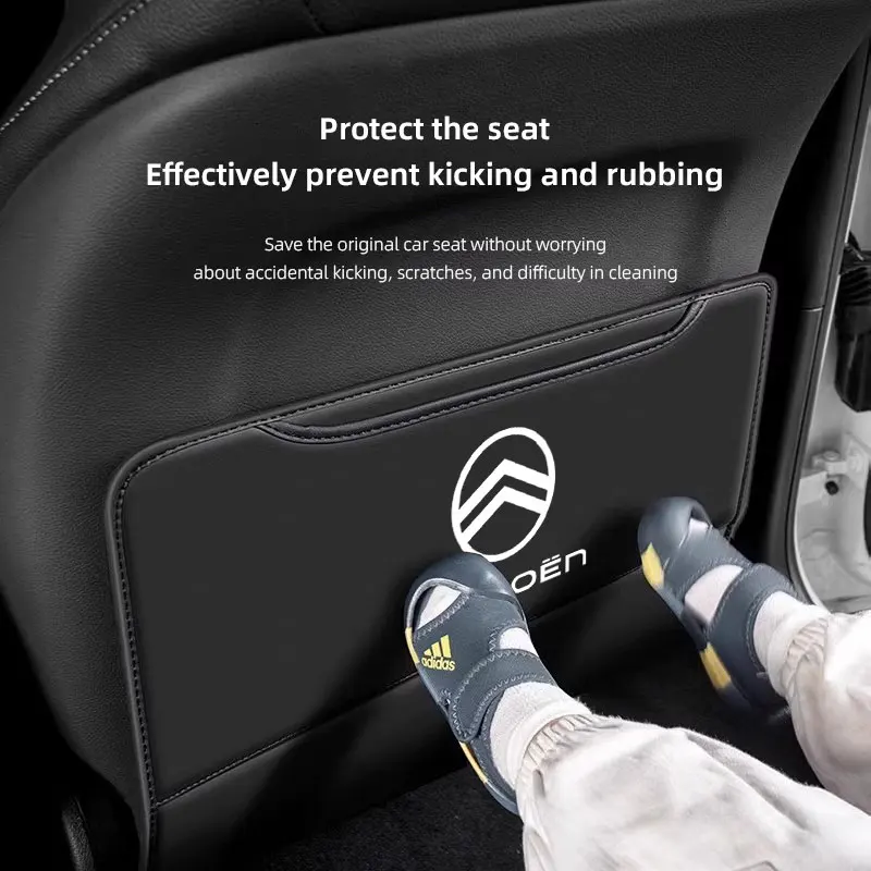 Luxury Car Seat Back Protector: Premium Leather Anti-Kick Mat