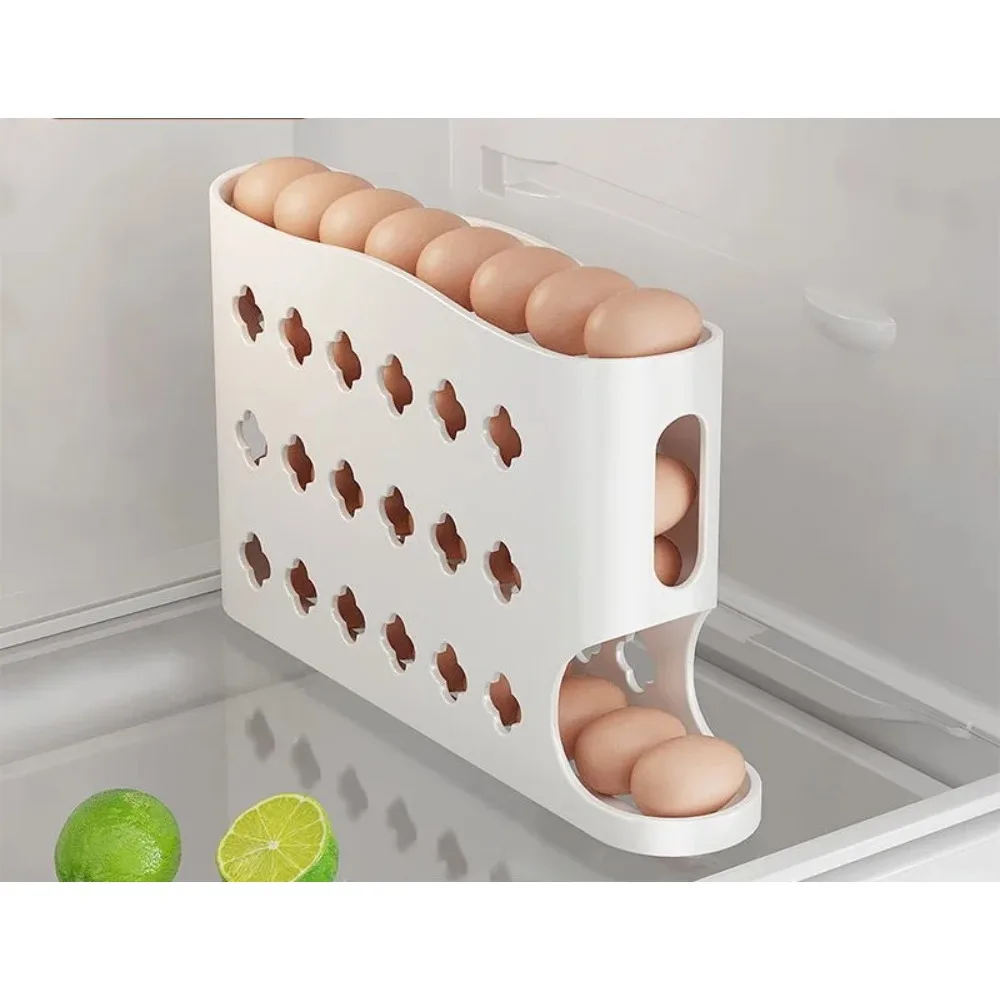 Four-Tier High-Capacity Automatic Egg-Rolling Storage Bin Refrigerator Side Door Trapezoidal Egg Tool
