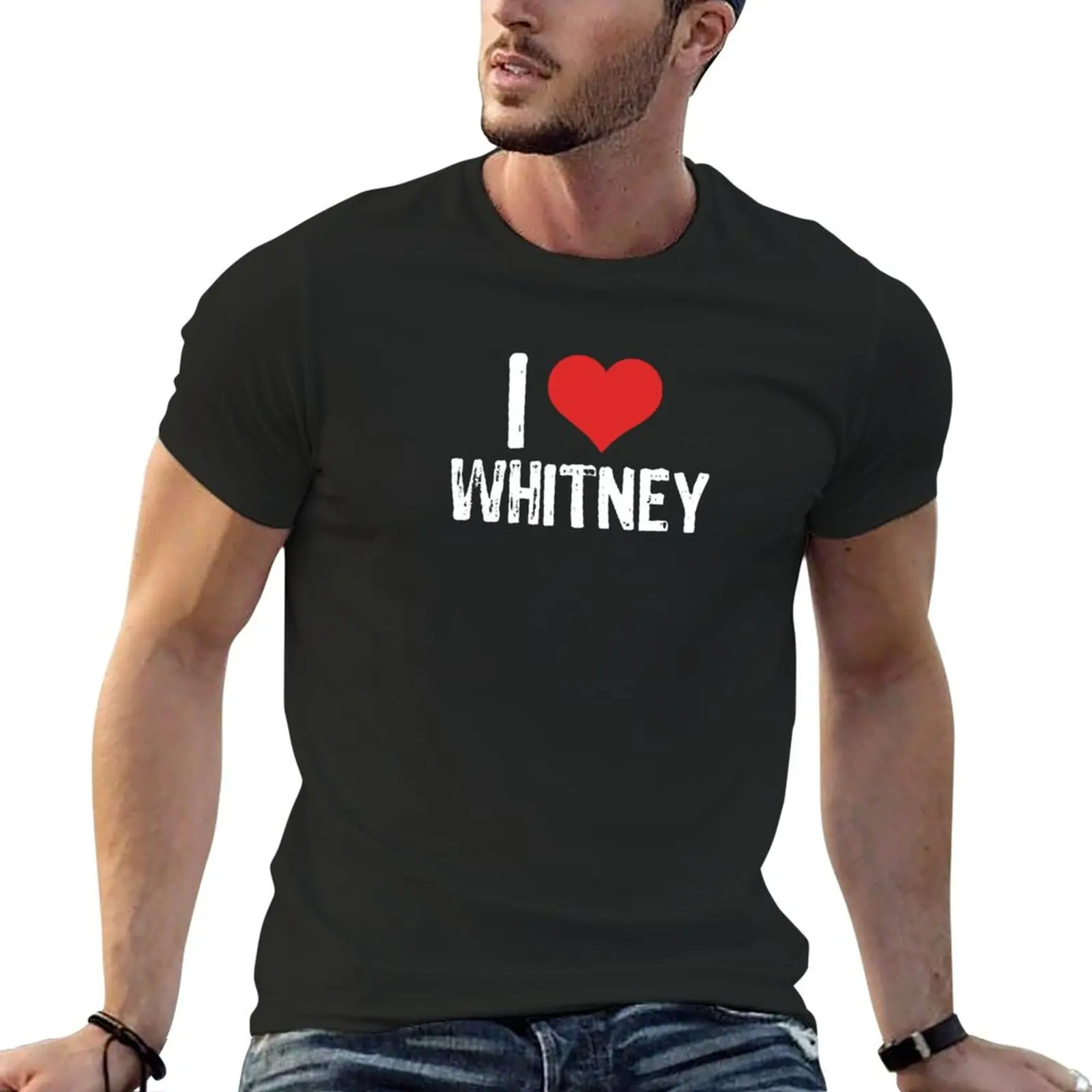 

New I Love Whitney T-Shirt plain t-shirt hippie clothes Short sleeve tee men