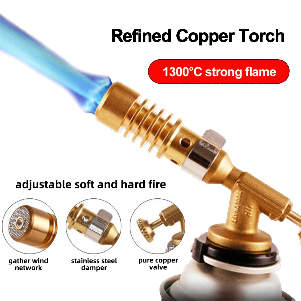 Portable Welding Torch Flame Gun High Temperature Brass Mapp Gas Torch Brazing Solder Propane Welding Plumbing