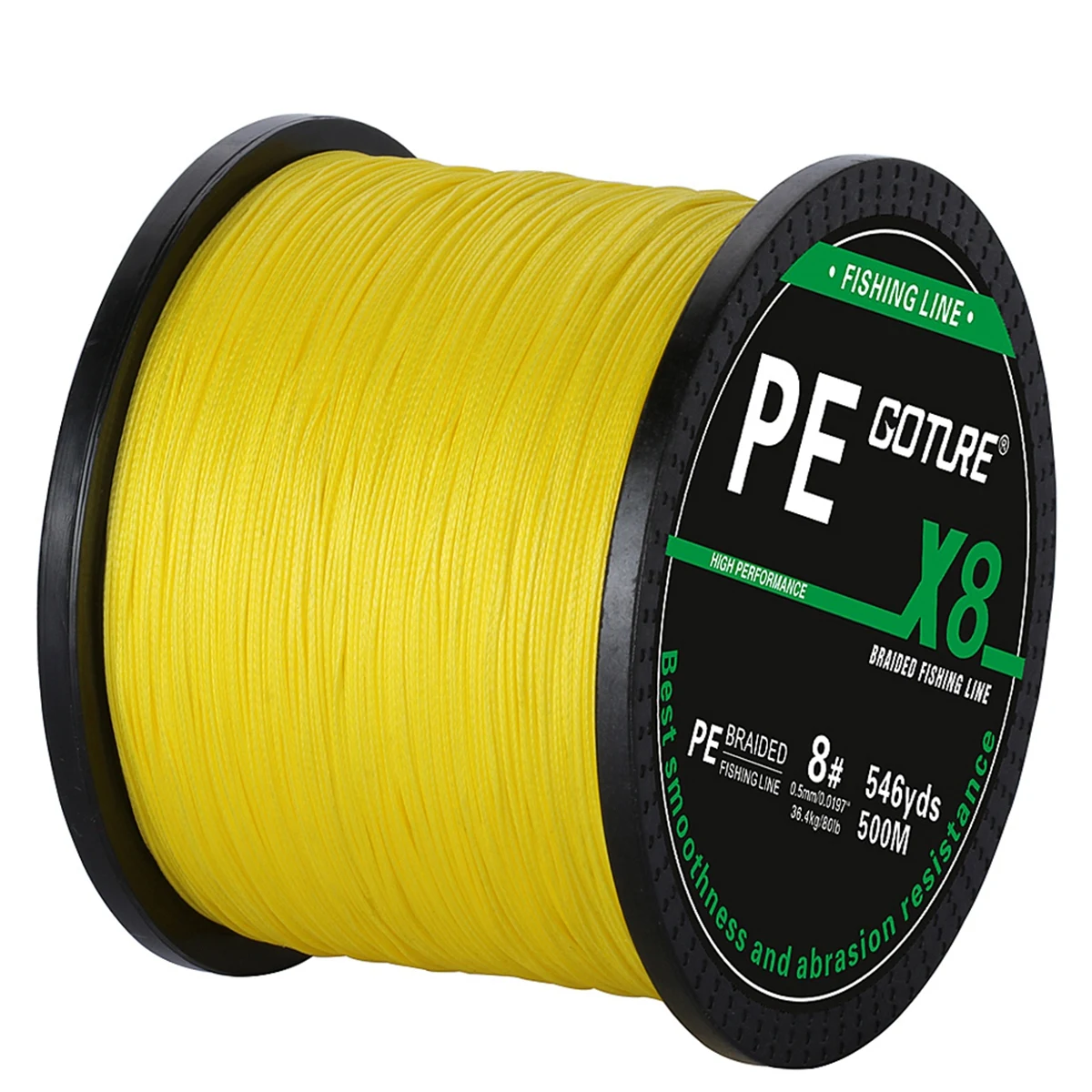 Goture 1pcs 잉어 낚시줄 500M 8 가닥 땋은 일본 멀티필라멘트 PE 와이어 16lb-80lb 슈퍼 강력하고 내구성이 뛰어난 부드러운 태클