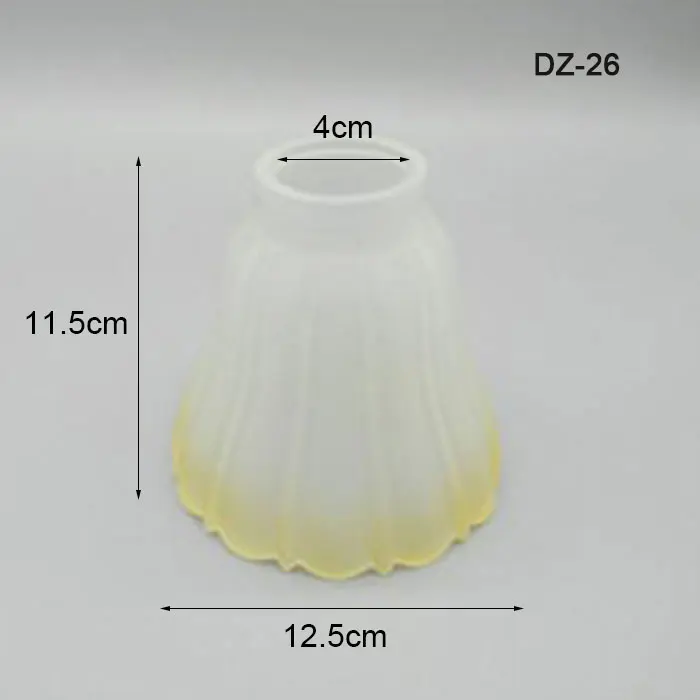 Paralume In Vetro Smerigliato A Campana Giallo Pallido - Ricambio Per Lampadario, Ventilatore Soffitto, Attacco 5,3 Cm