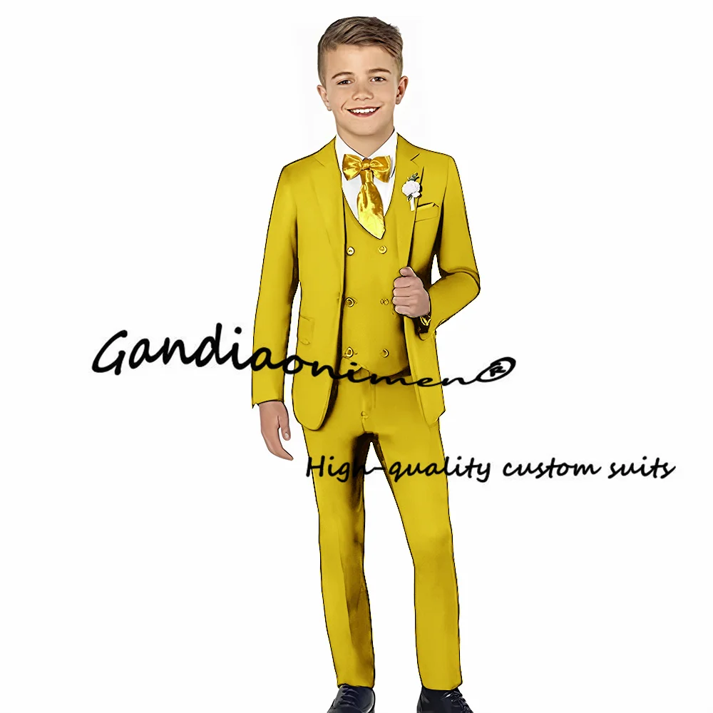 Terno Formal Marvelous Kids Para Meninos - Conjunto Slim Fit 5 Peças Com Paletó, Calça, Colete, Camisa E Gravata - Ideal Para Portador De Anel E Eventos Especiais