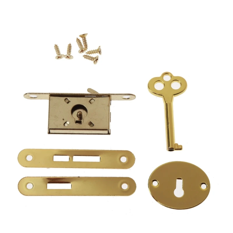 Antique Hasp Vintage Metal Drawer Locks with Decorative Furniture Hardware for Wooden Jewelry Box Cabinet drawer lock antique locks