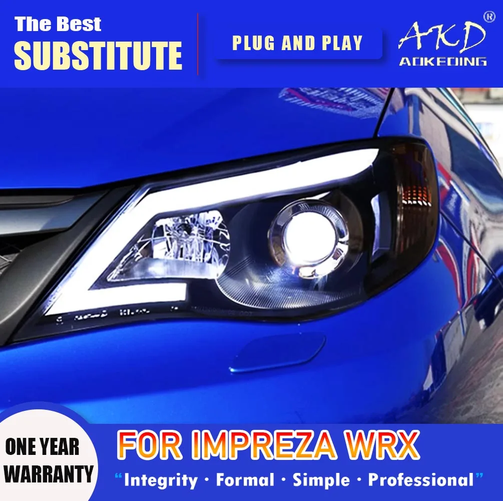 

Фары AKD для Subaru Impreza WRW светодиодный, фары 2008-2014, фары WRX DRL, сигнал поворота, фары дальнего света, объектив проектора Angel Eye