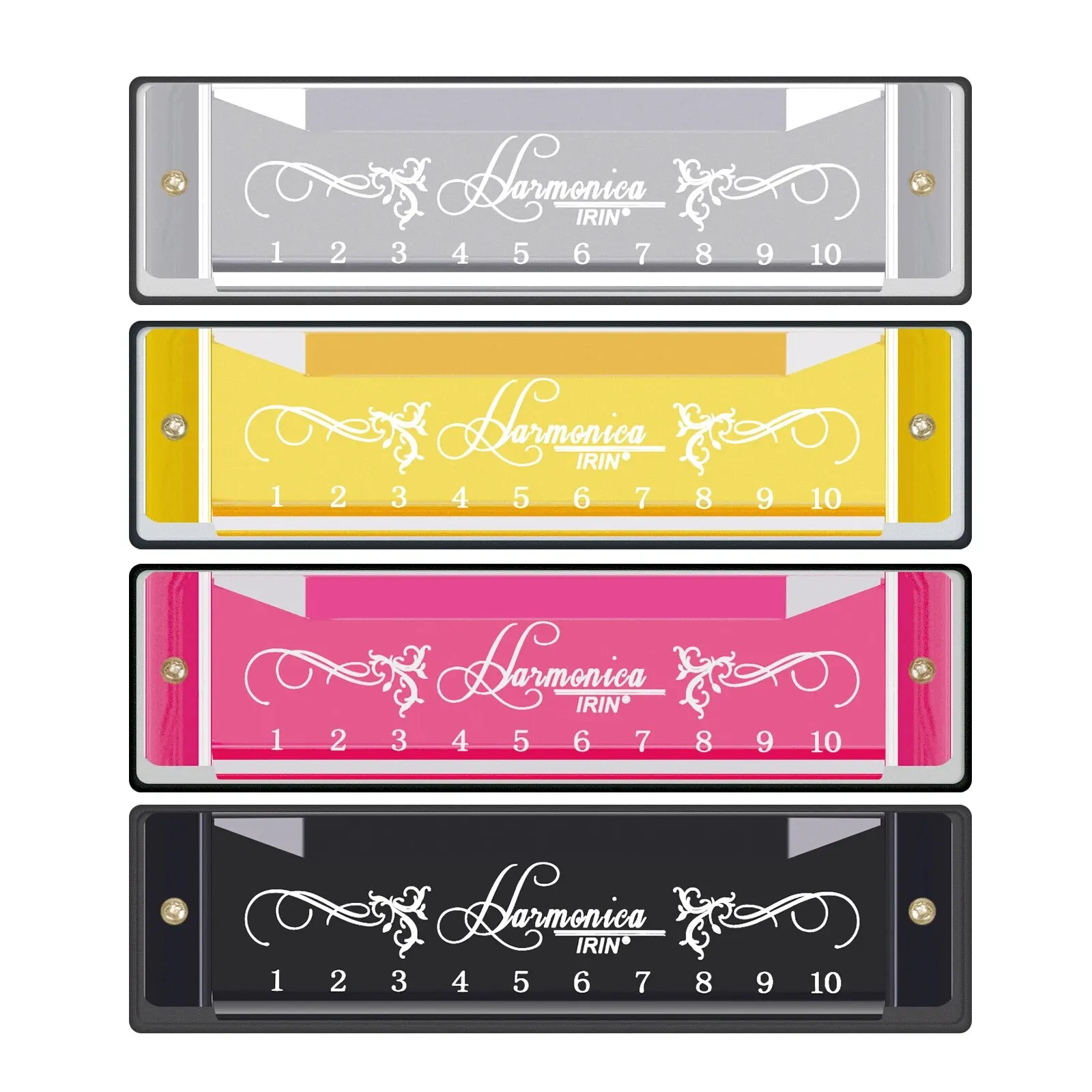 Chromatic harmonica diatonic harmonica 10 Hole 20 Tone Colorful C Key Woodwind Instrument Suitable for Beginners Teaching Playing Gift