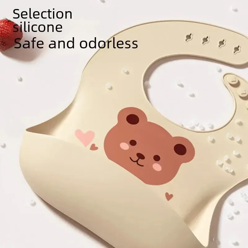 Baby Bib Waterproof Soft Silicone Feeding Bib For Kids Eating