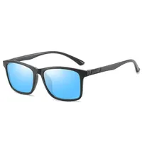 Lunettes de soleil de luxe pour hommes, 1 à 2 pièces, monture carrée Vintage à la mode, ultra légère, pour la conduite et la pêche, lunettes de soleil pour hommes 4