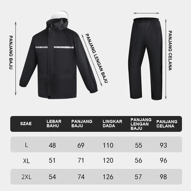 Motorcycle Raincoat Adult Thick Waterproof Reflective Riding