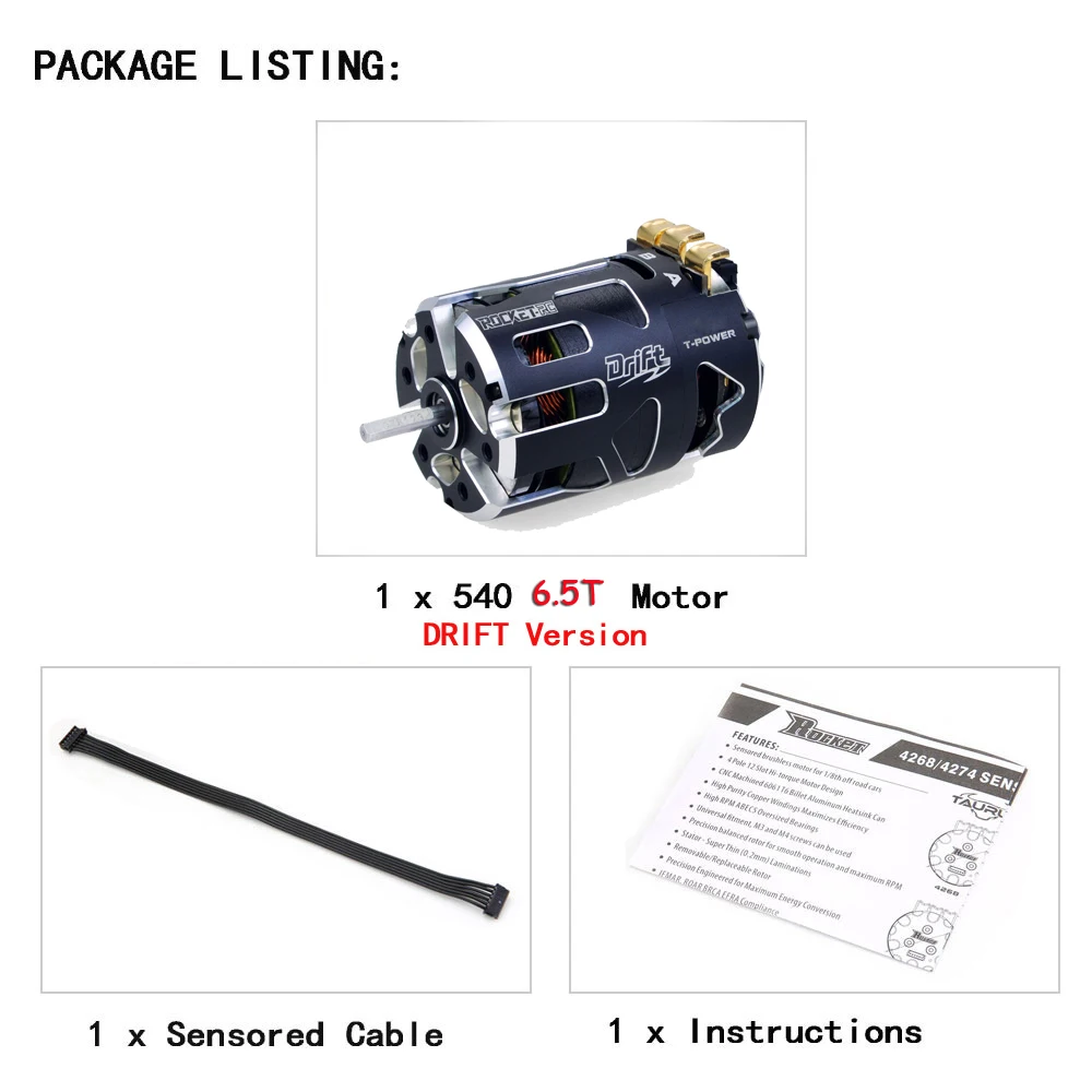 Moteur Brushless Sensored Himoto Rocket 540 4.5T - Pour Voiture 1/10 RC - NEUF