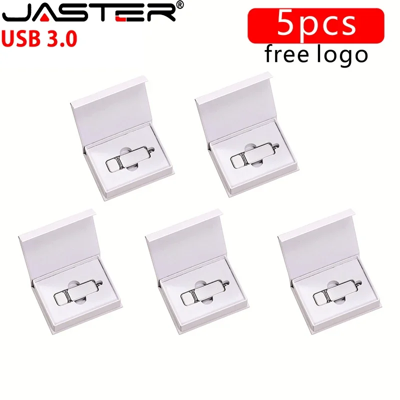 Logotipo Personalizado Caixa de Papel Branco u Disco Couro Memory Stick 64gb 32gb 16gb 128gb 8gb High Velocidade Usb 3.0 Flash Drive Pcs por Lote