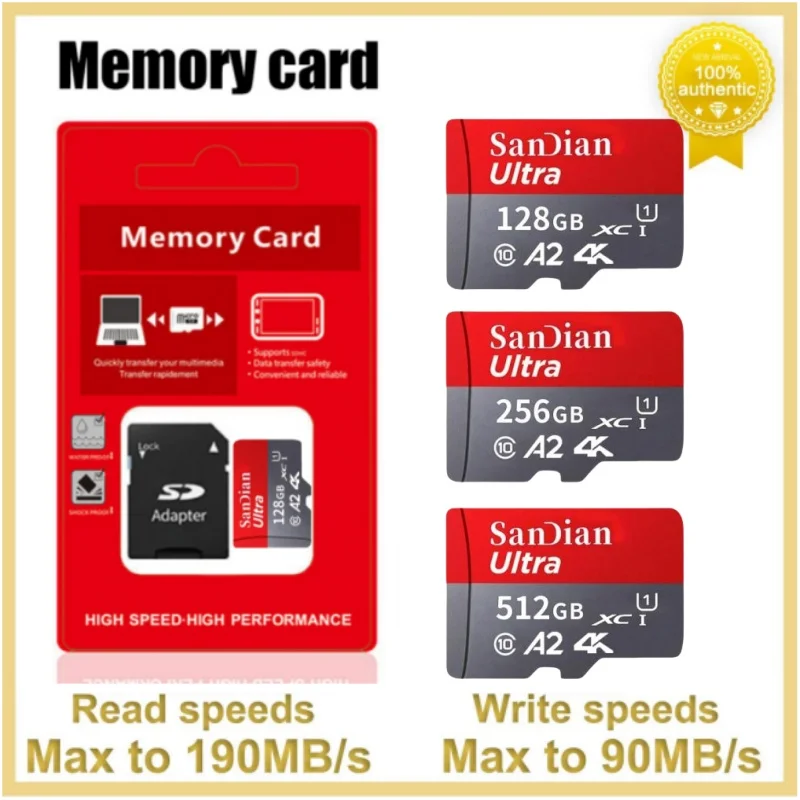 Ultra Memory Card 512Gb 256Gb 128Gb Card Sd/Tf Flash Card Mini Memory Flash Card 64Gb 32Gb Per Fotocamera Smartphone Con Adattatore