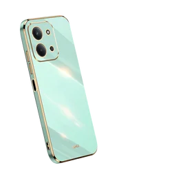 Luxury Square Plating Shockproof Soft Silicone Case for Redmi 15C (6D sky blue)