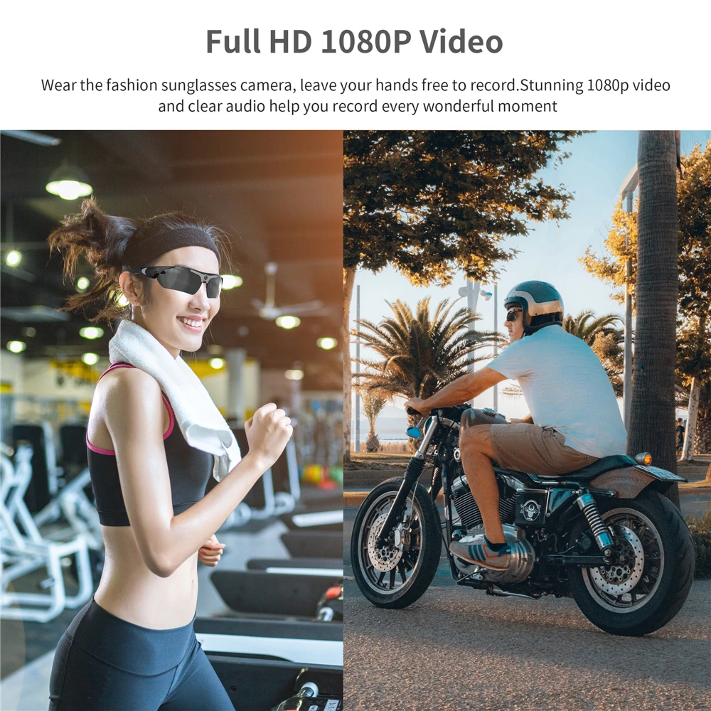 Wearable HD 1080P Camera Outdoor Cycling Glasses Polarized Lens Smart Camcorder Security Protection Video Record Mini Camera