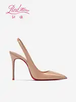 Heeled sandals Red Shiny Bottoms Naked color luxury Hollow 2025 New Elegant High Heels Sexy Slingbacks Ladies Shoes Women shoes - Image 3