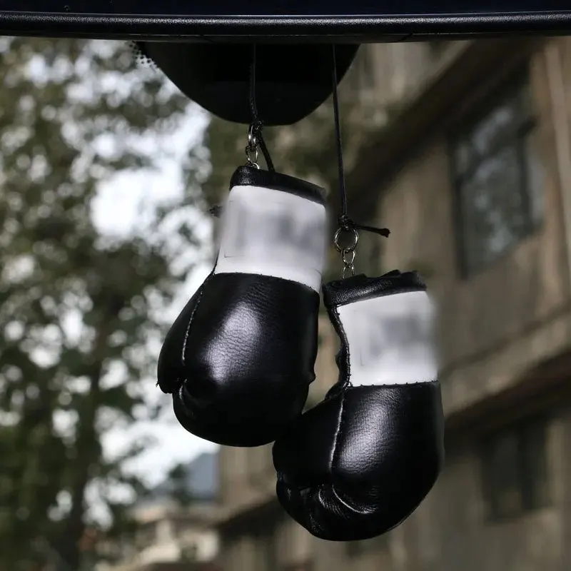 Christmas Boxing Glove Pendant - Mini Car Mirror Hanging Decorations, Festive Rearview Mirror Ornaments for Auto Interiors