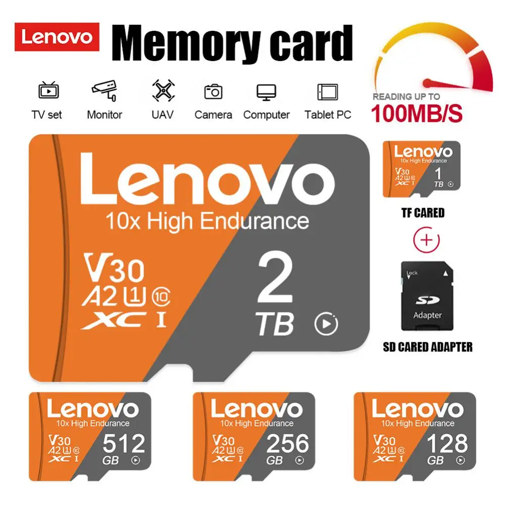 Lenovo 2Tb 1Tb Sd Memory Card 512Gb Tf Flash Memary Card A2 U3 Micro Tf Sd Card 256Gb 128Gb Per Nintendo Switch Steam Deck