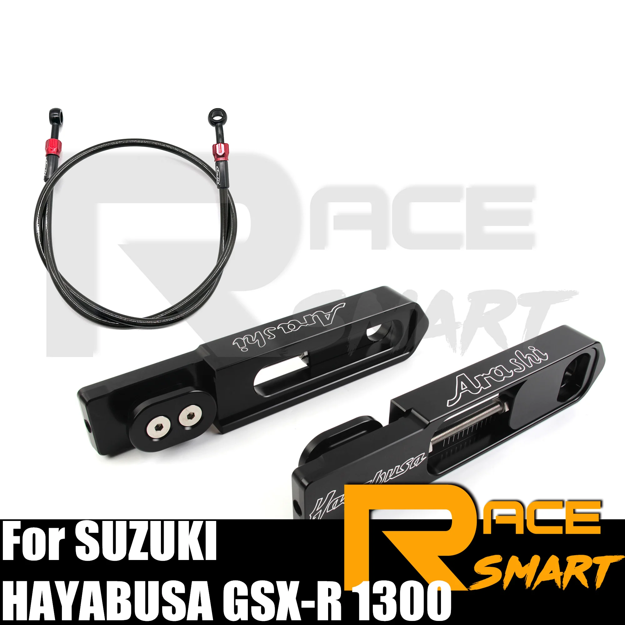 For SUZUKI GSX-R1300 HAYABUSA 2008- Motorcycle CNC Extension Swingarm Extended Sliders Swing & Brake Hose Line GSXR1300